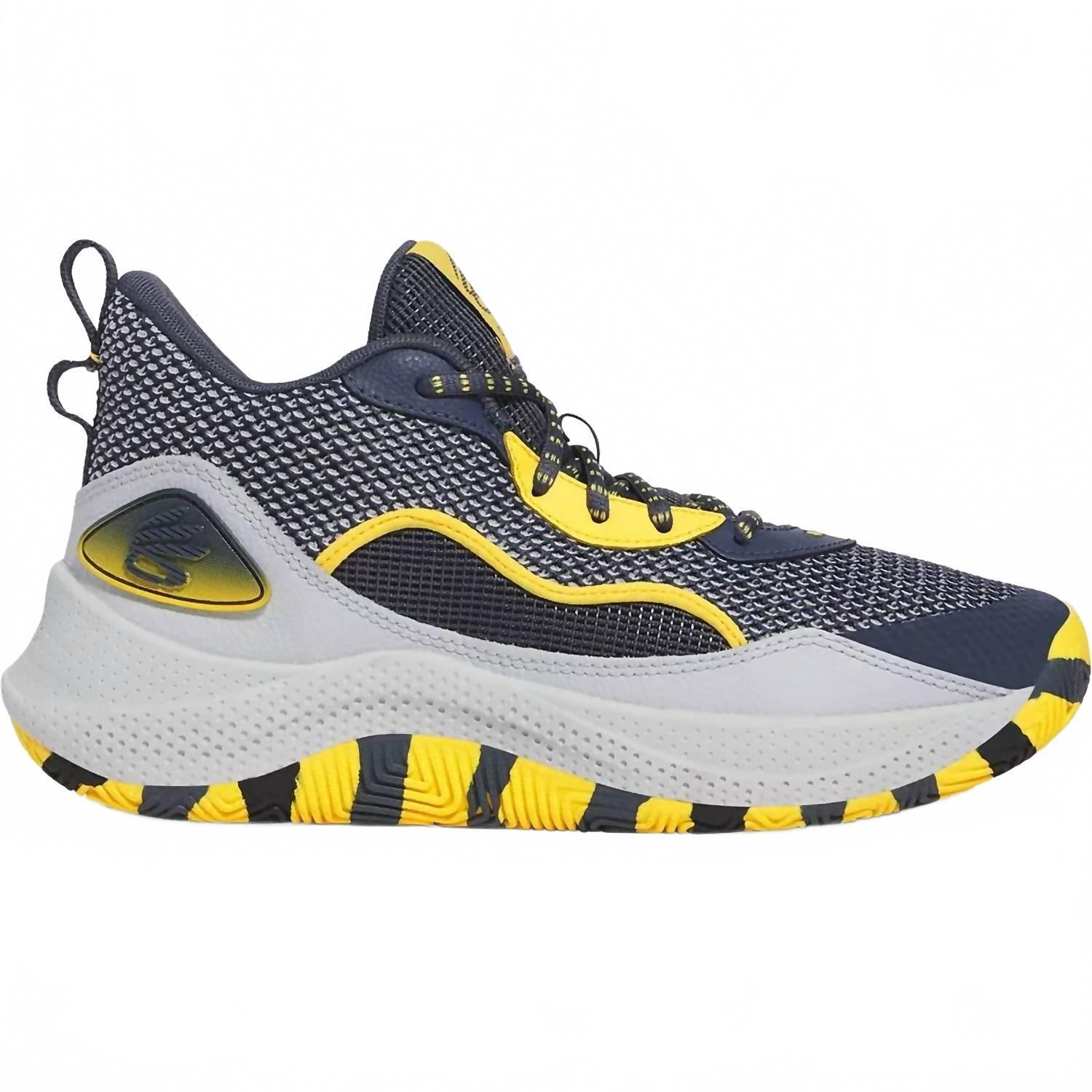 New Under Armour Men's Curry 3z 24 Basketball Shoes In Navy Downpour Grey